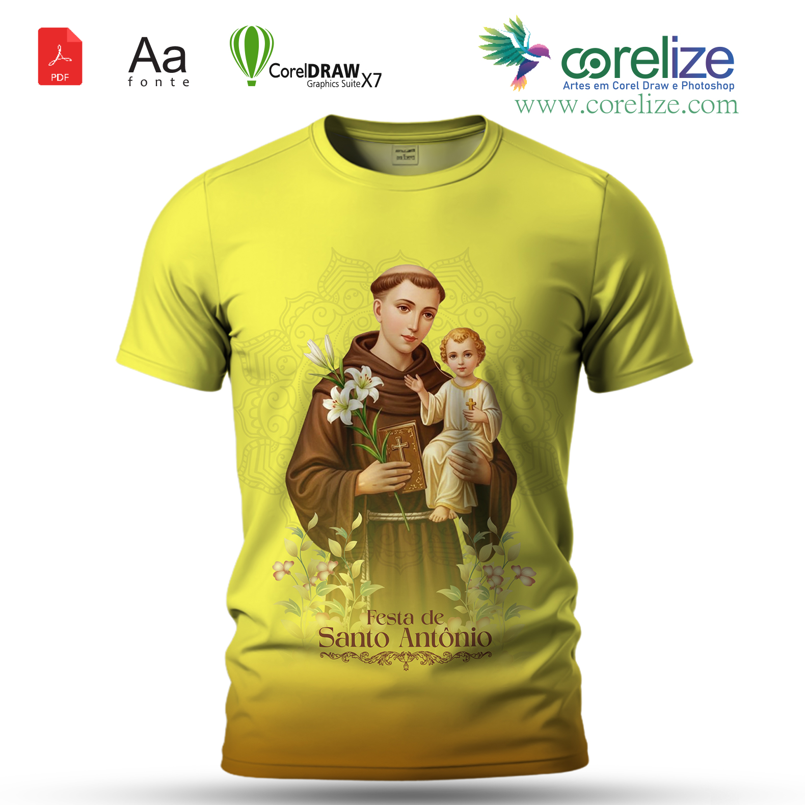 Arte: Arte 12 Festejo de São Antonio para sublimação de camiseta