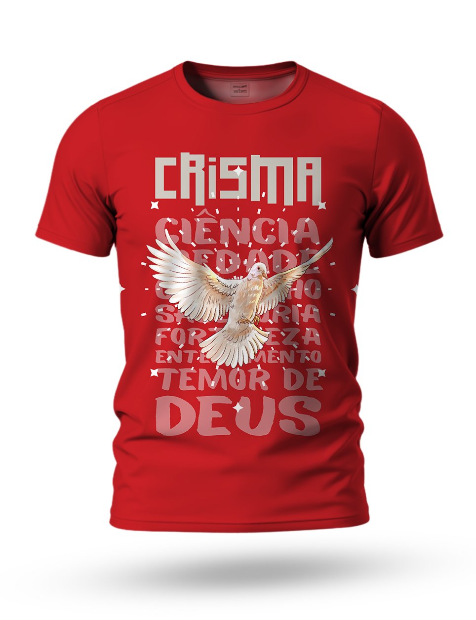 Arte Camiseta Crisma para Sublimação 04 tema vermelho e cinza