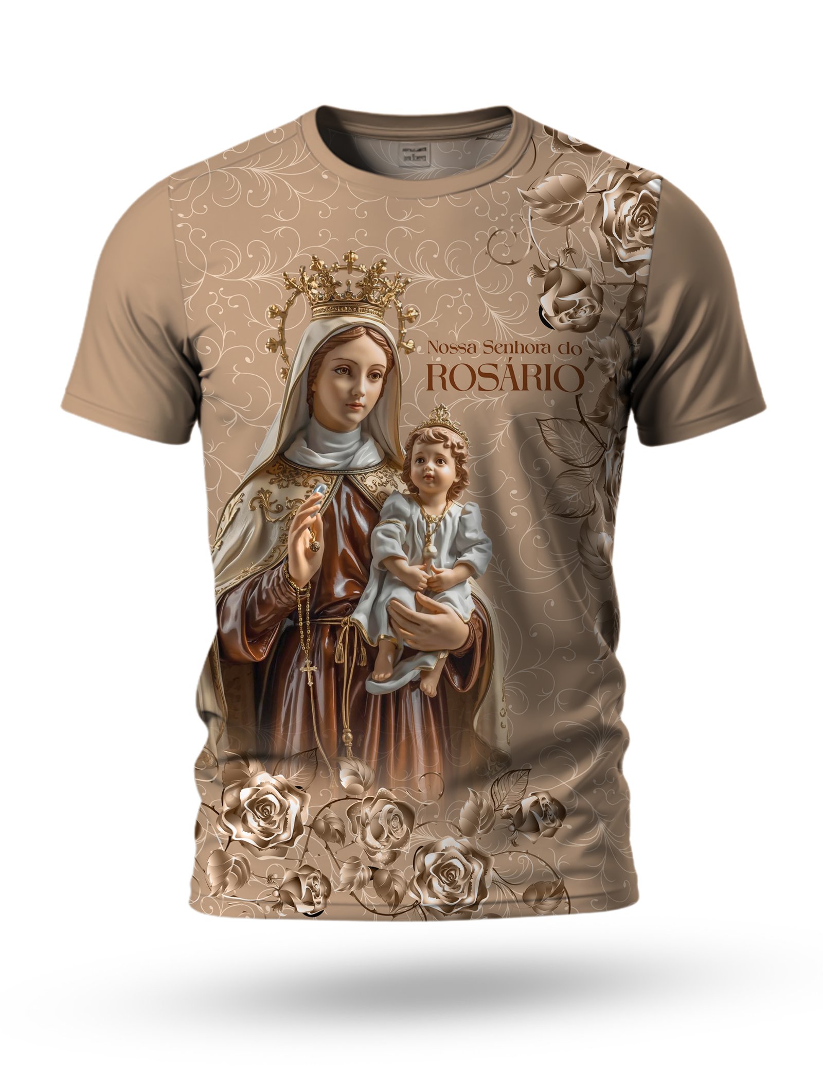 Arte Camiseta de Senhora do Rosário 02 tema Salmon claro