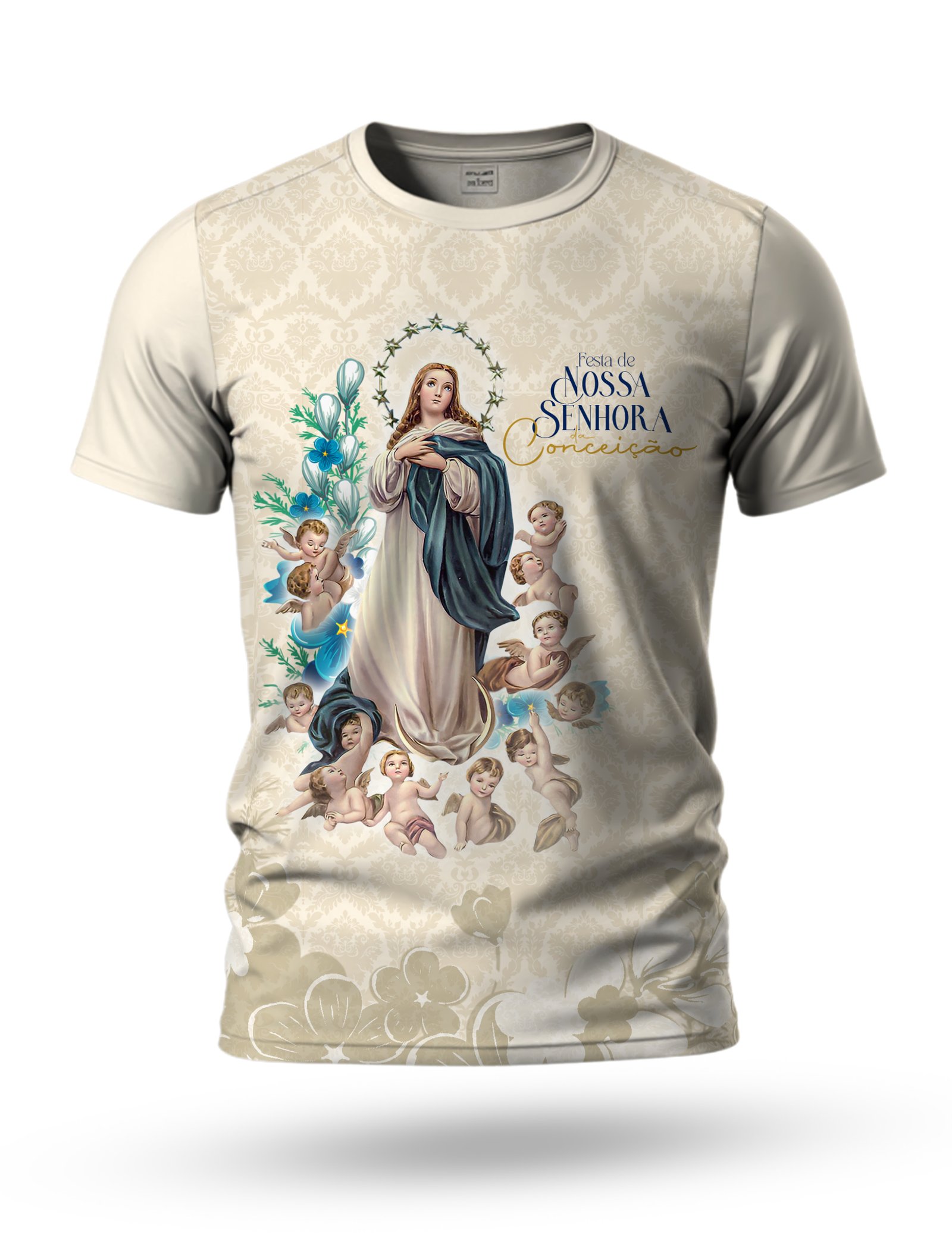 Arte Camiseta de Nossa Senhora da Conceição 07 tema bege