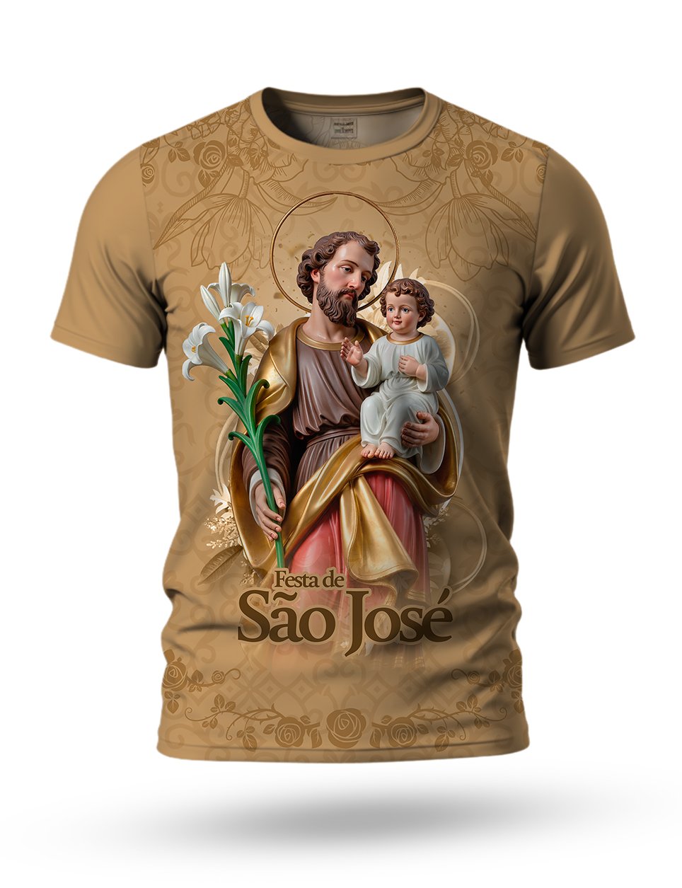Arte Camiseta de São José 01 tema marrom claro