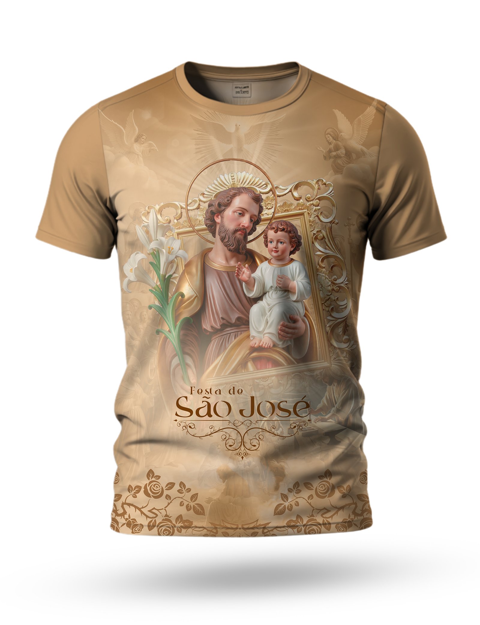 Arte Camiseta de São José 02 tema marrom suave