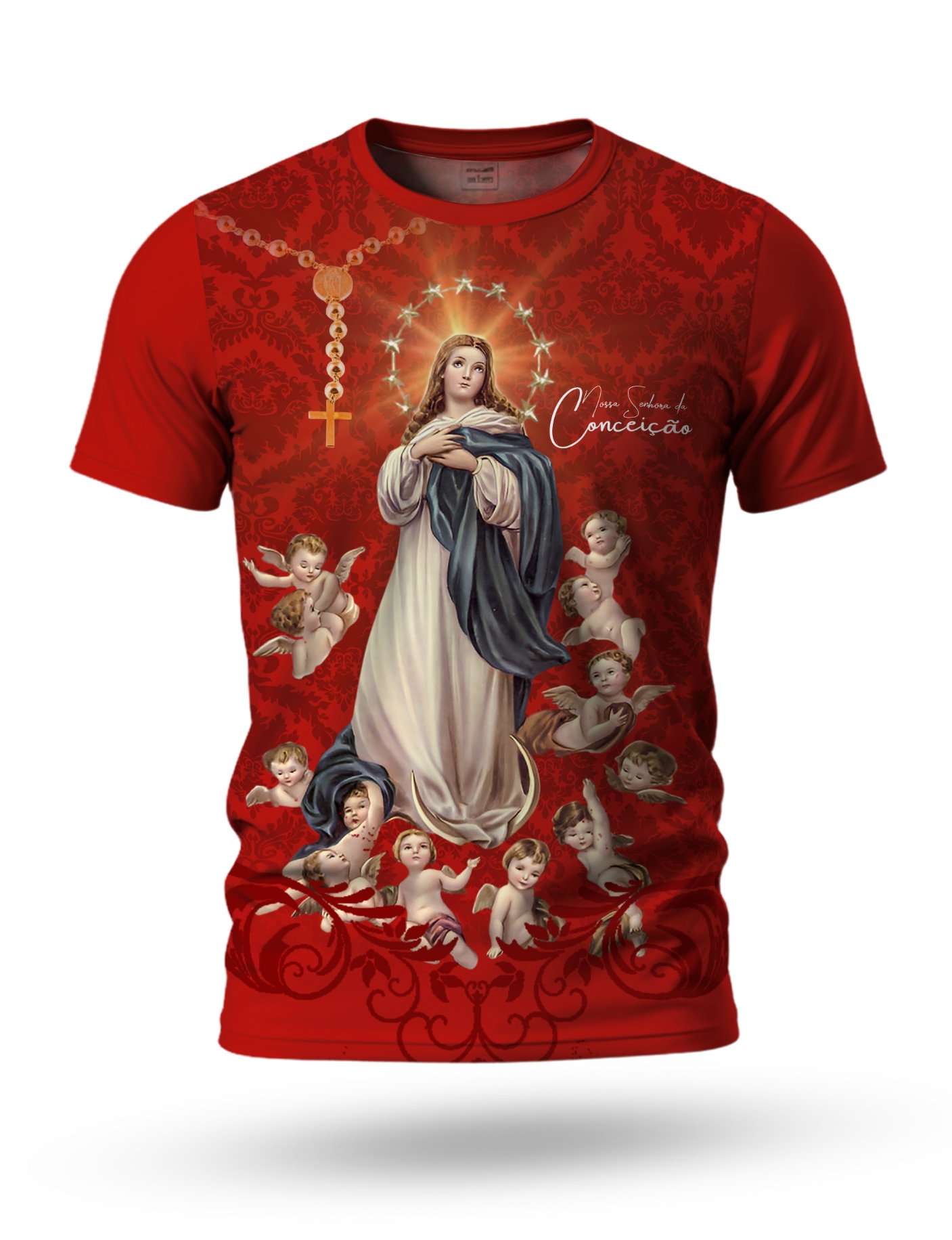 Arte Camiseta de Nossa Senhora da Conceição 10 tema vermelho