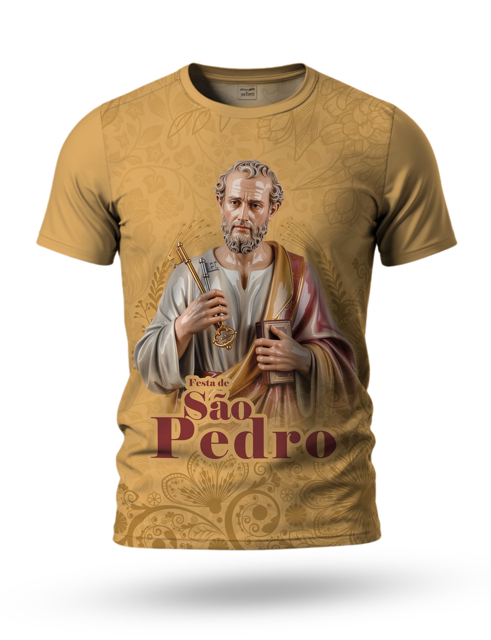 Arte Camiseta São Pedro 05 tema marrom claro