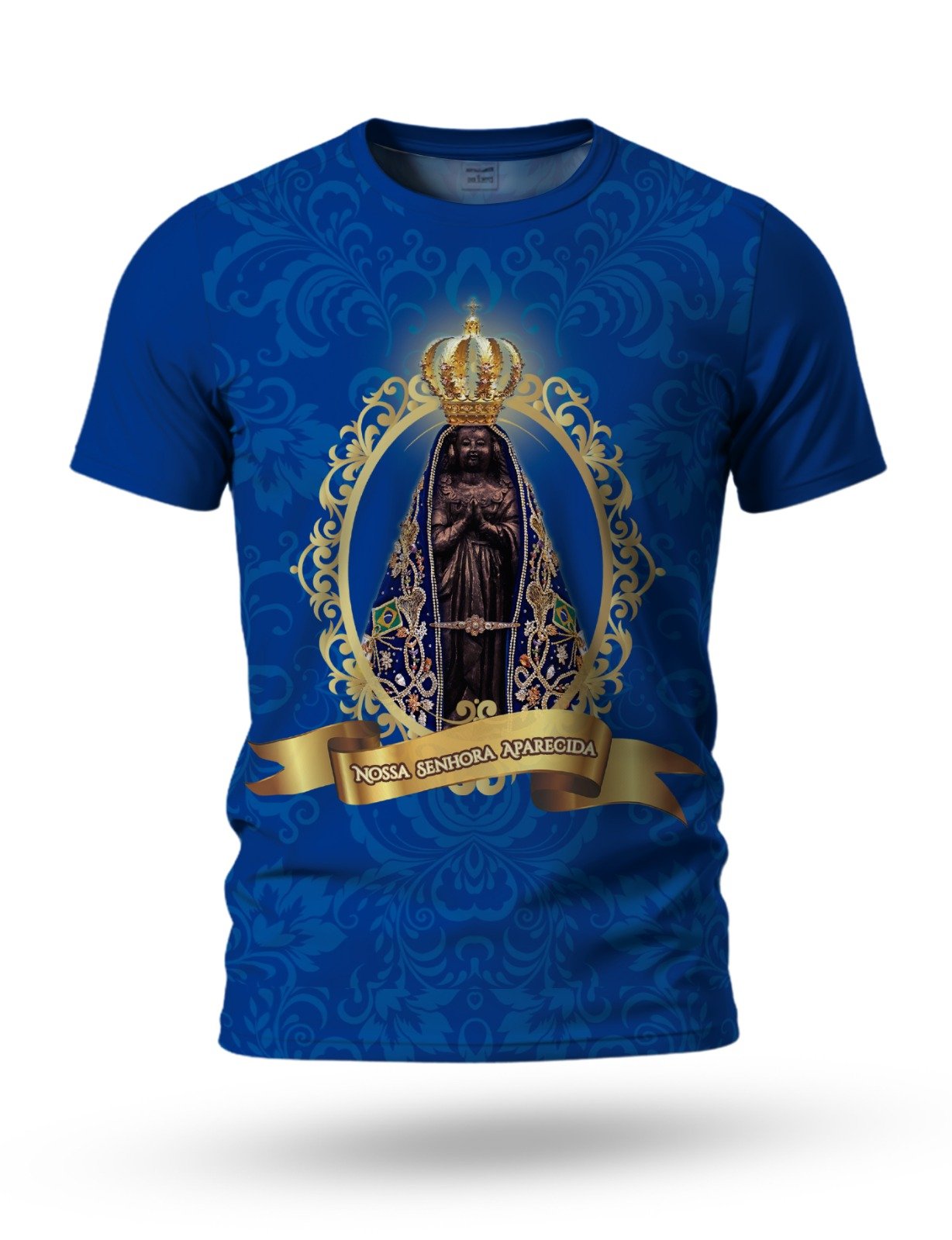 Arte Camiseta de Nossa Senhora Aparecida 04 tema azul royal