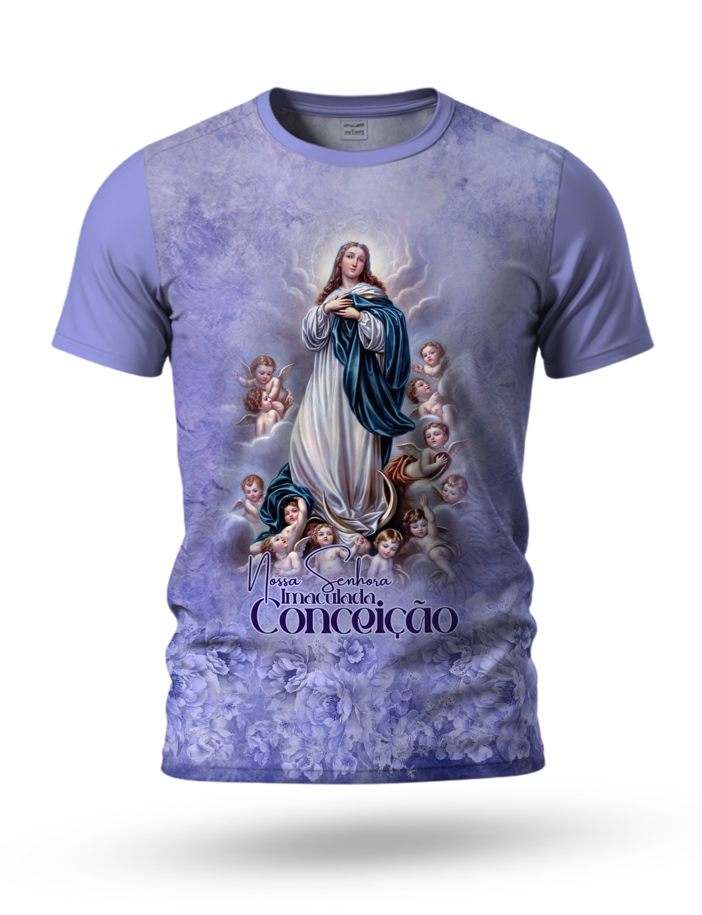Arte Camiseta de Nossa Senhora da Conceição 12 tema lilás
