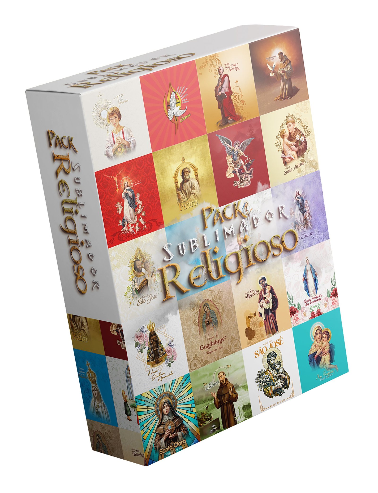 Pack 40 Artes Editáveis de Padroeiro para Sublimação