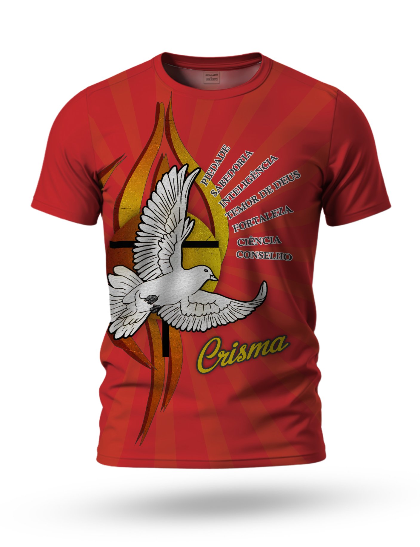 Arte Camiseta Crisma para Sublimação 07 tema vermelho