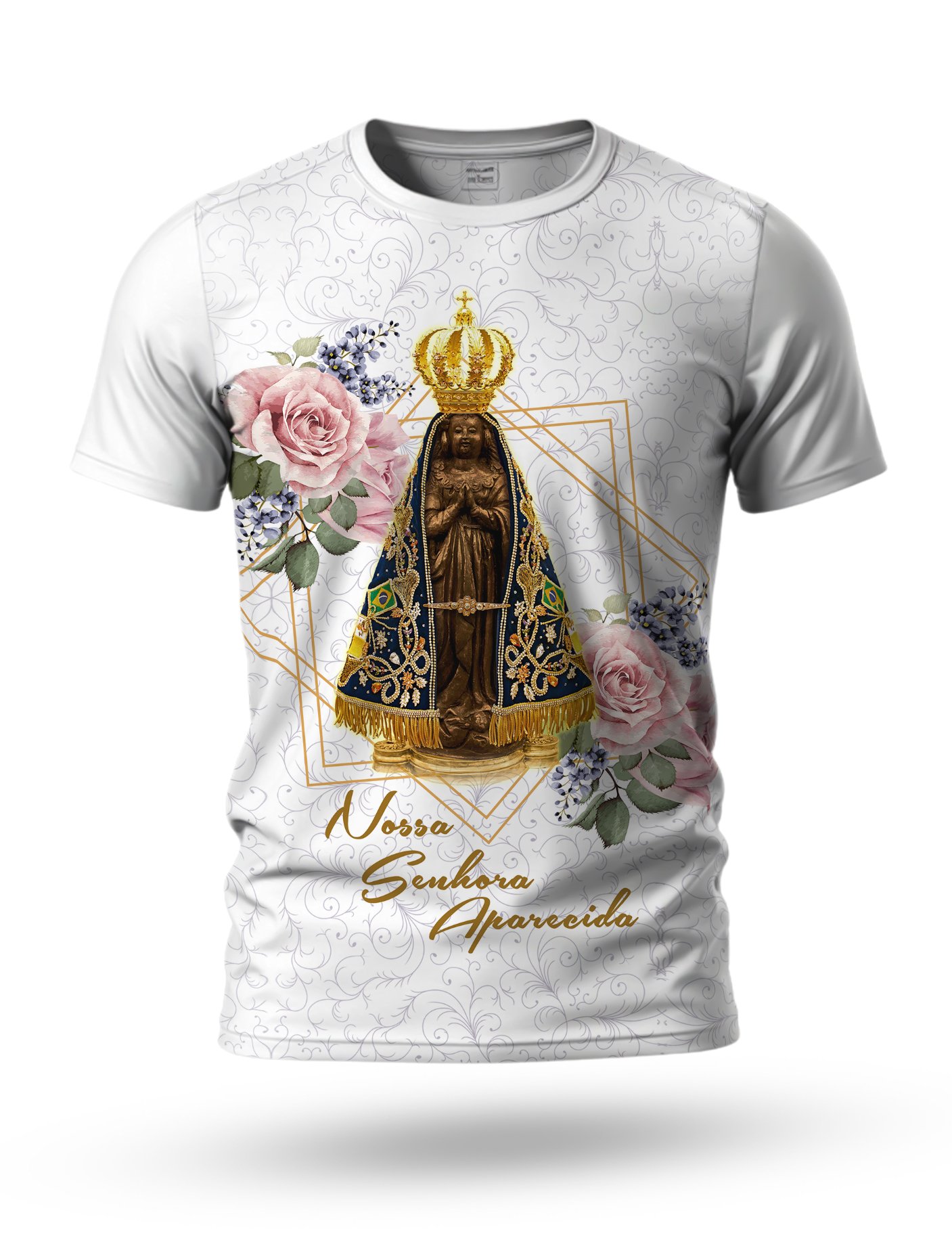Arte Camiseta de Nossa Senhora Aparecida 06 tema Branco