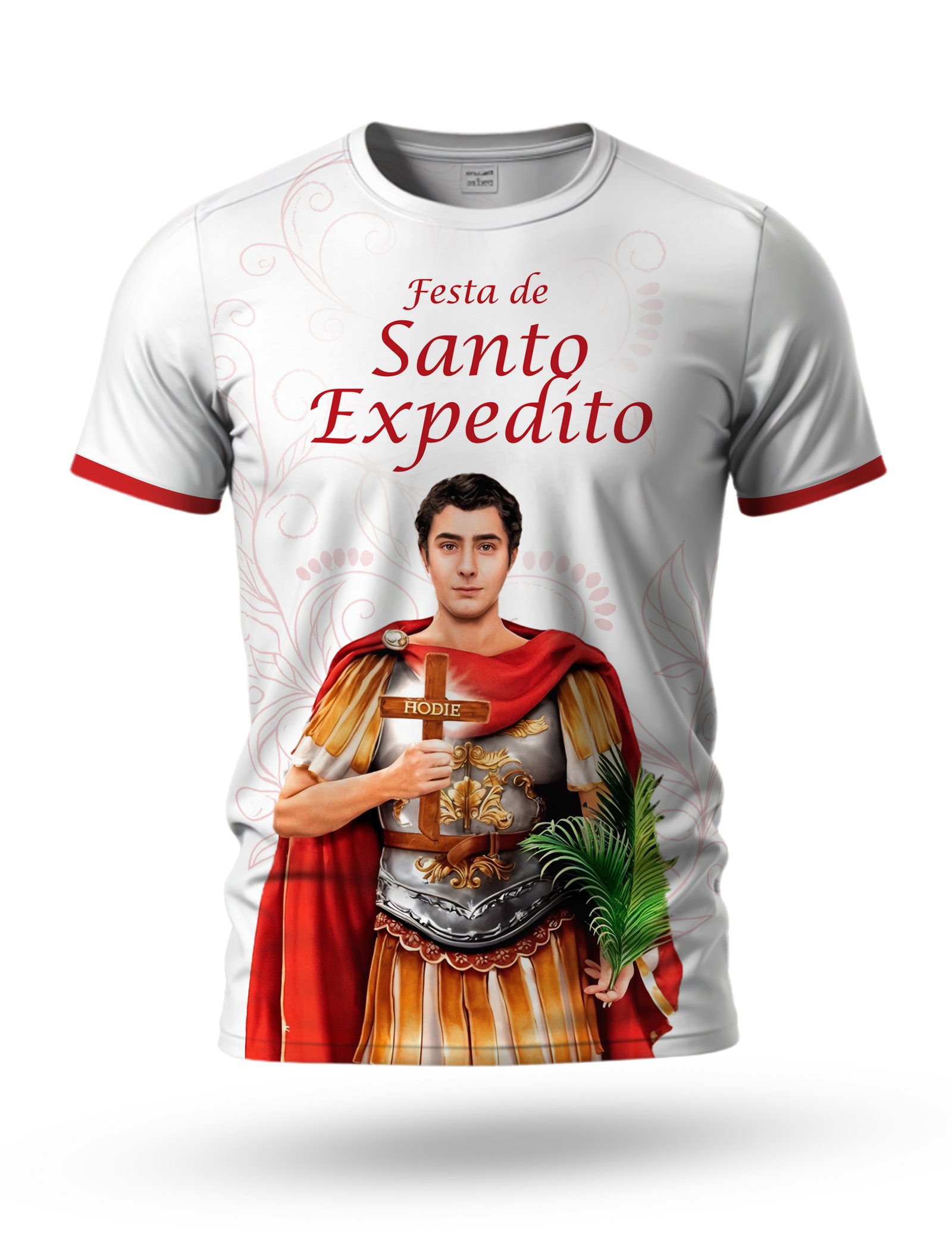 Arte Camiseta Santo Expedito 01 tema branco