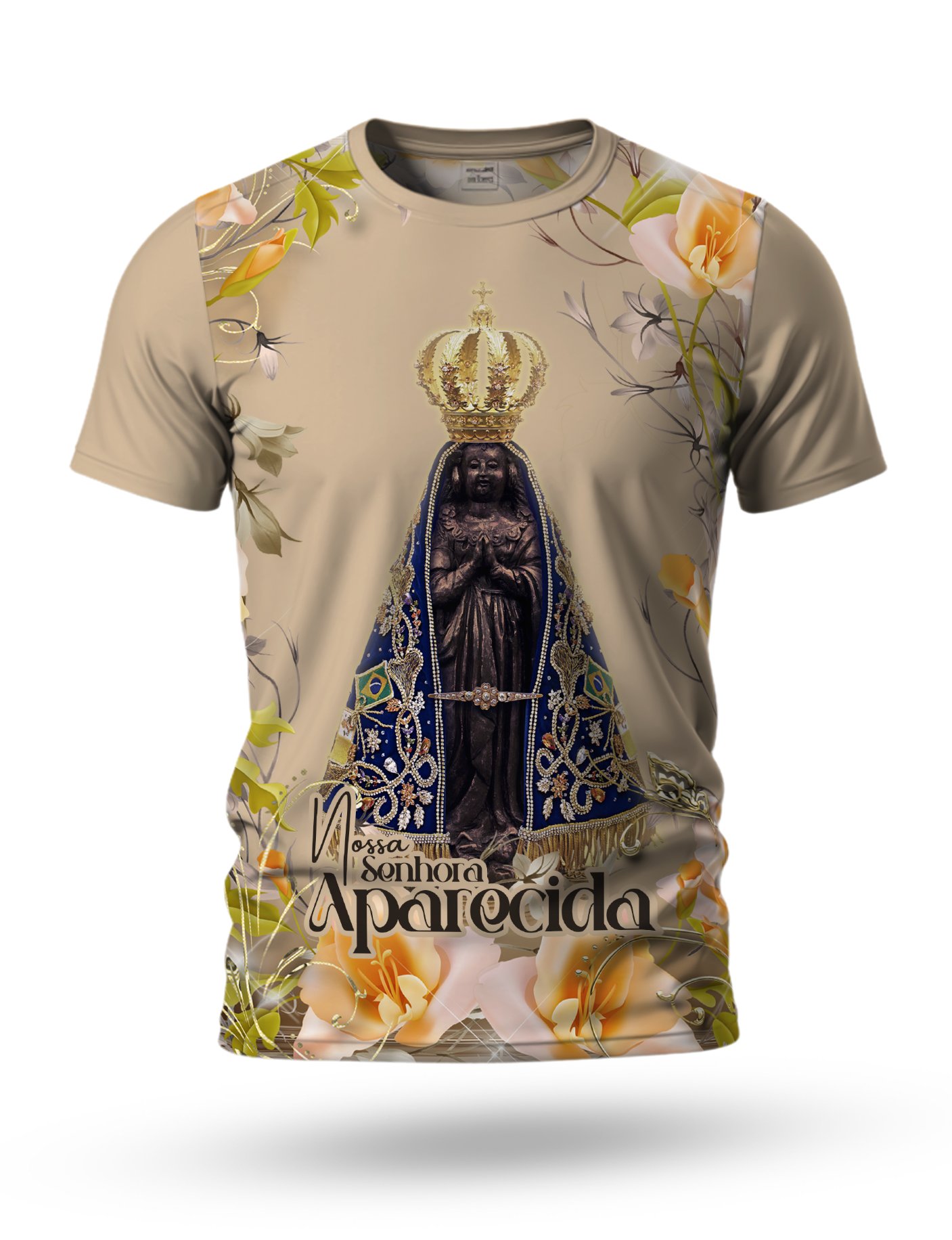 Arte Camiseta de Nossa Senhora Aparecida 07 tema Amêndoa