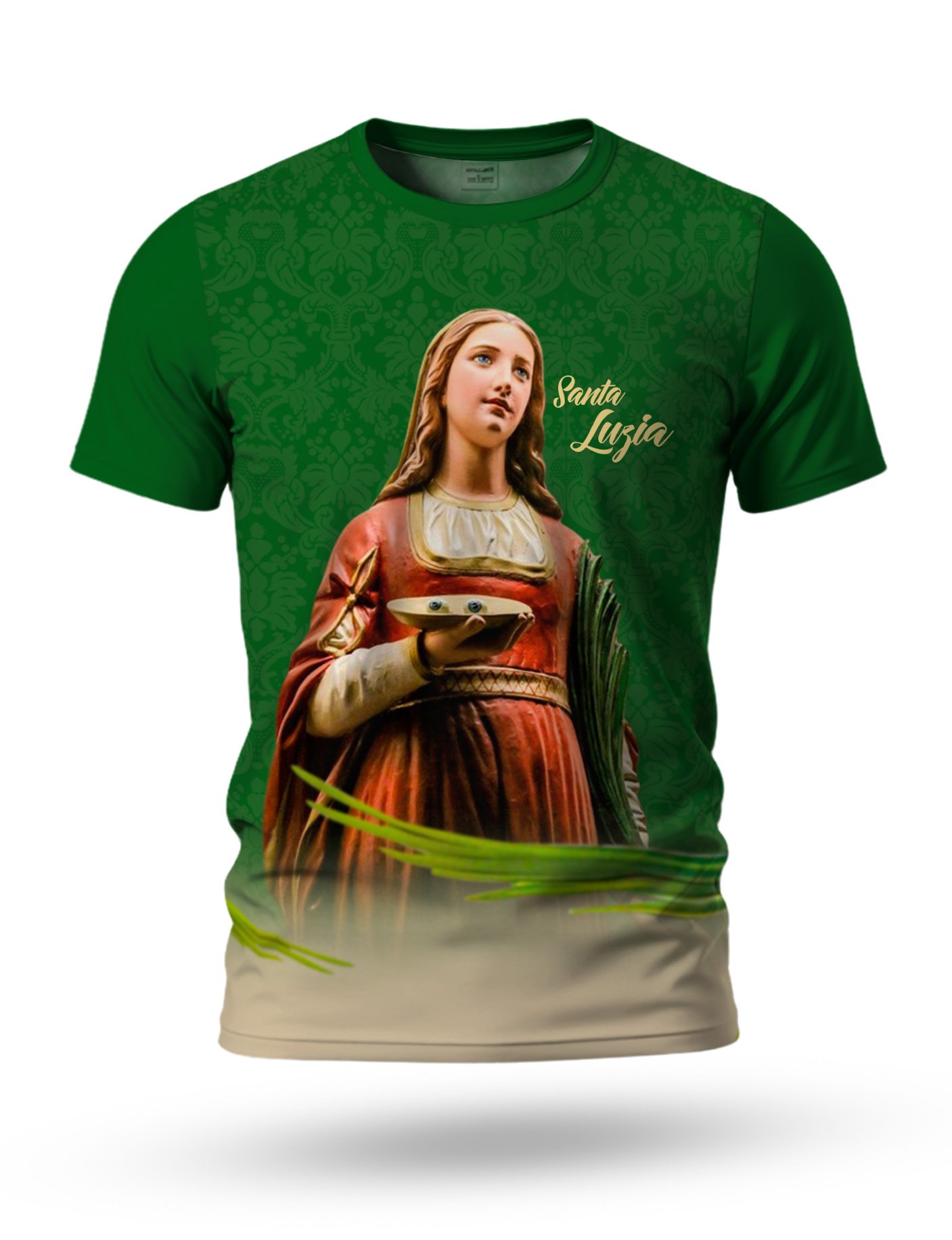 Arte camiseta de Santa Luzia 04 tema verde