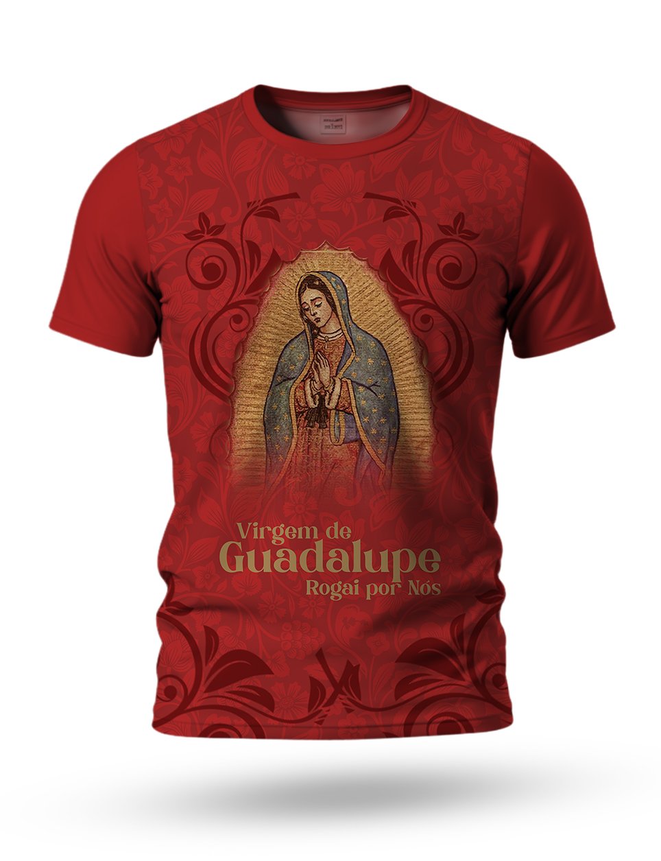 Arte Camiseta Nossa Senhora de Guadalupe 05 tema vermelho