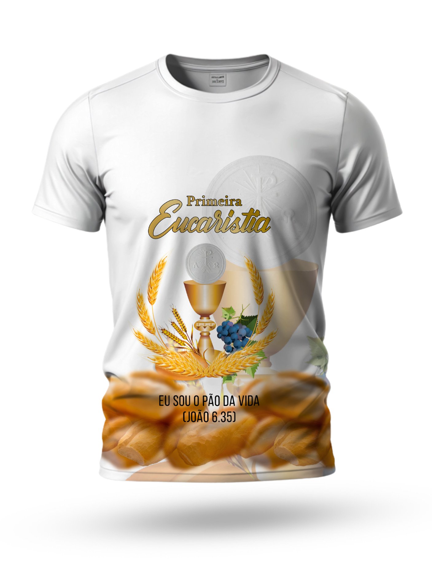 Arte Camiseta Primeira Eucaristia 07 tema branco