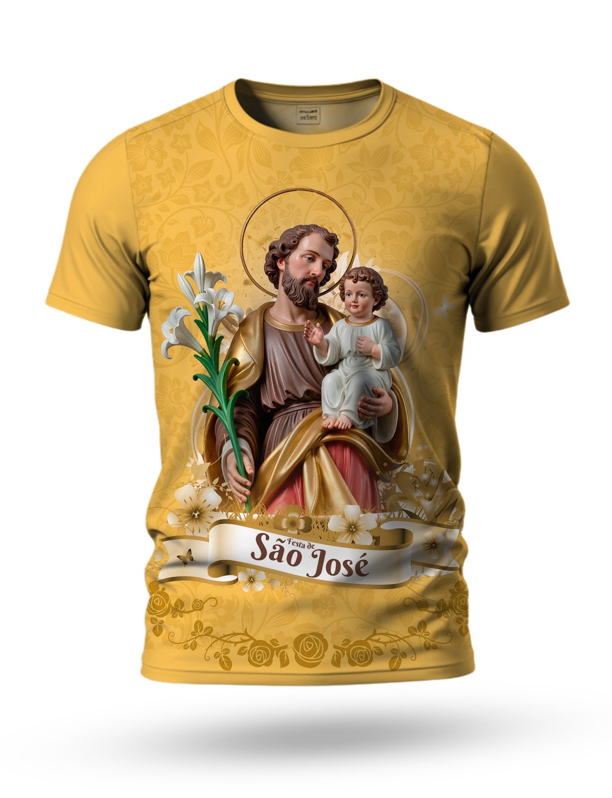 Arte Camiseta de São José 03 tema amarelo