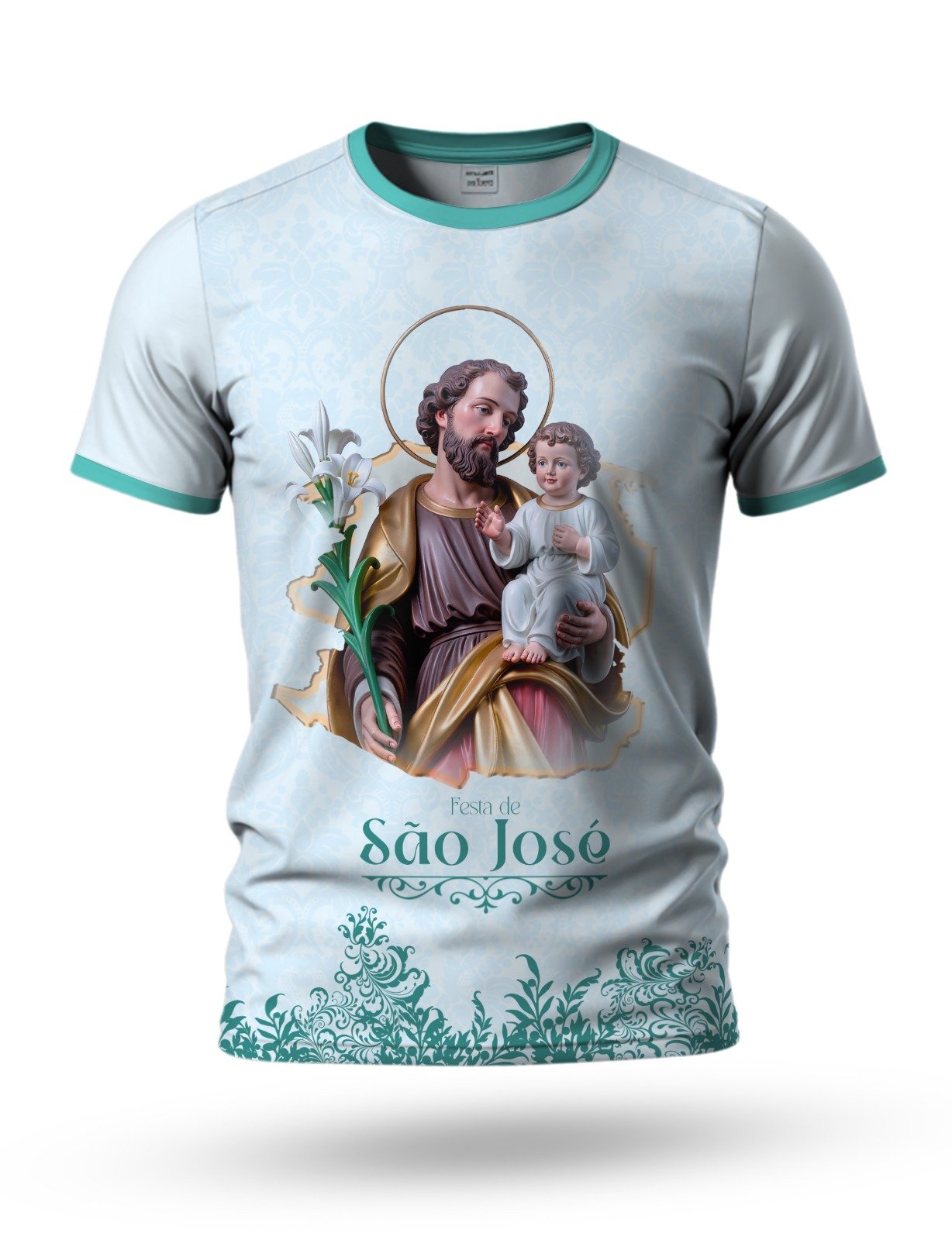 Arte Camiseta de São José 07 tema azul claro