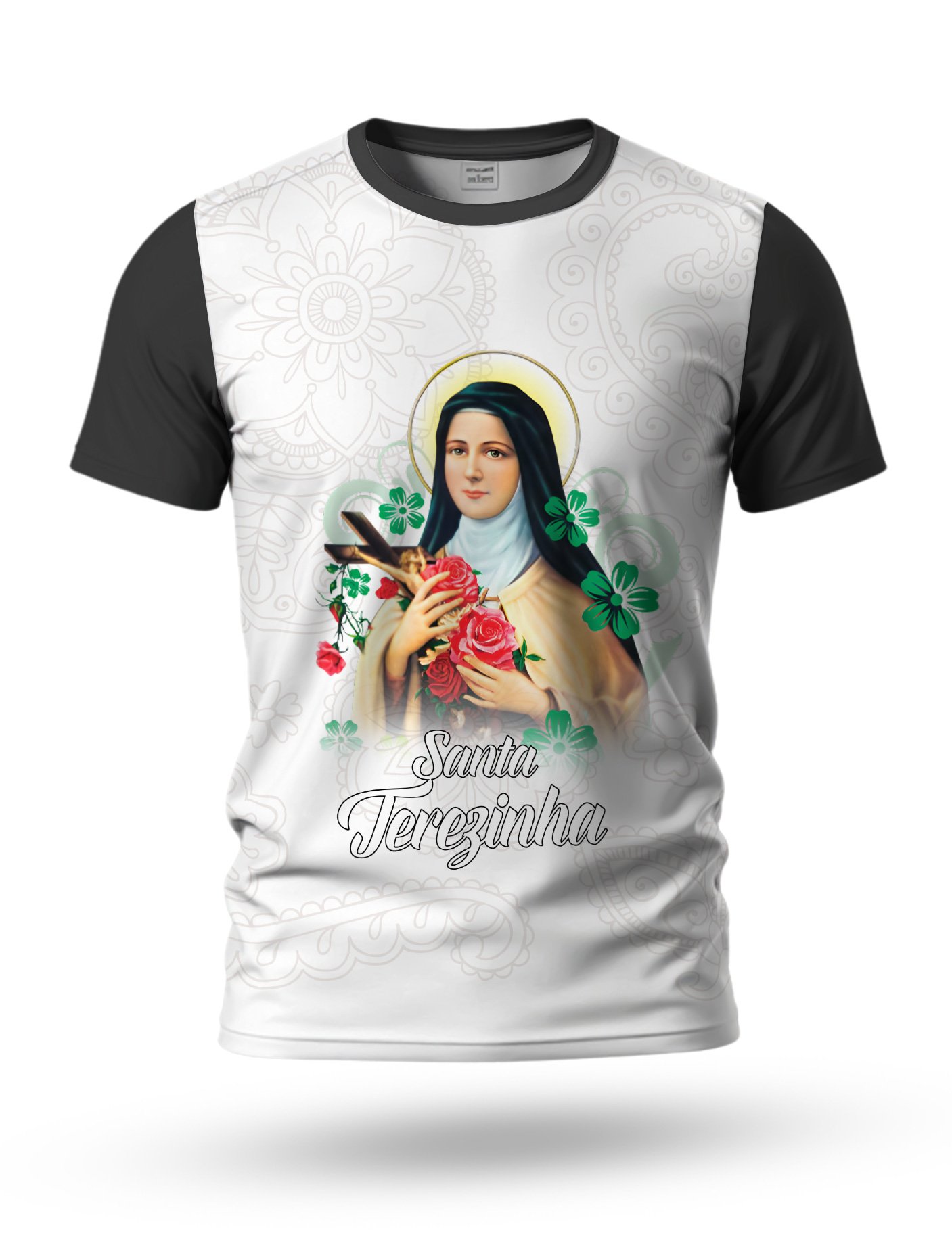 Arte camiseta de Santa Teresinha 03 tema branca