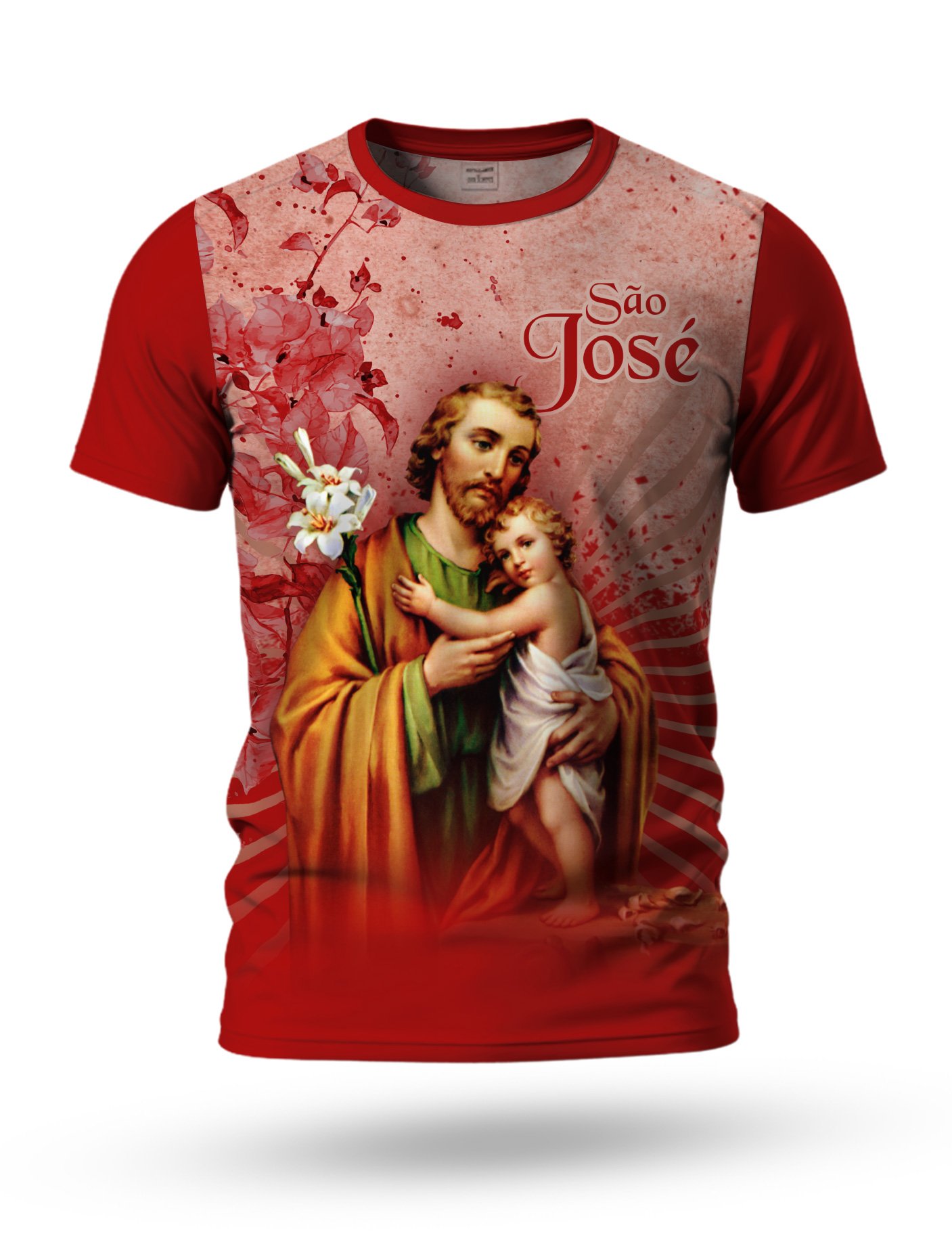 Arte: Arte Camiseta de São José 13 tema vermelho