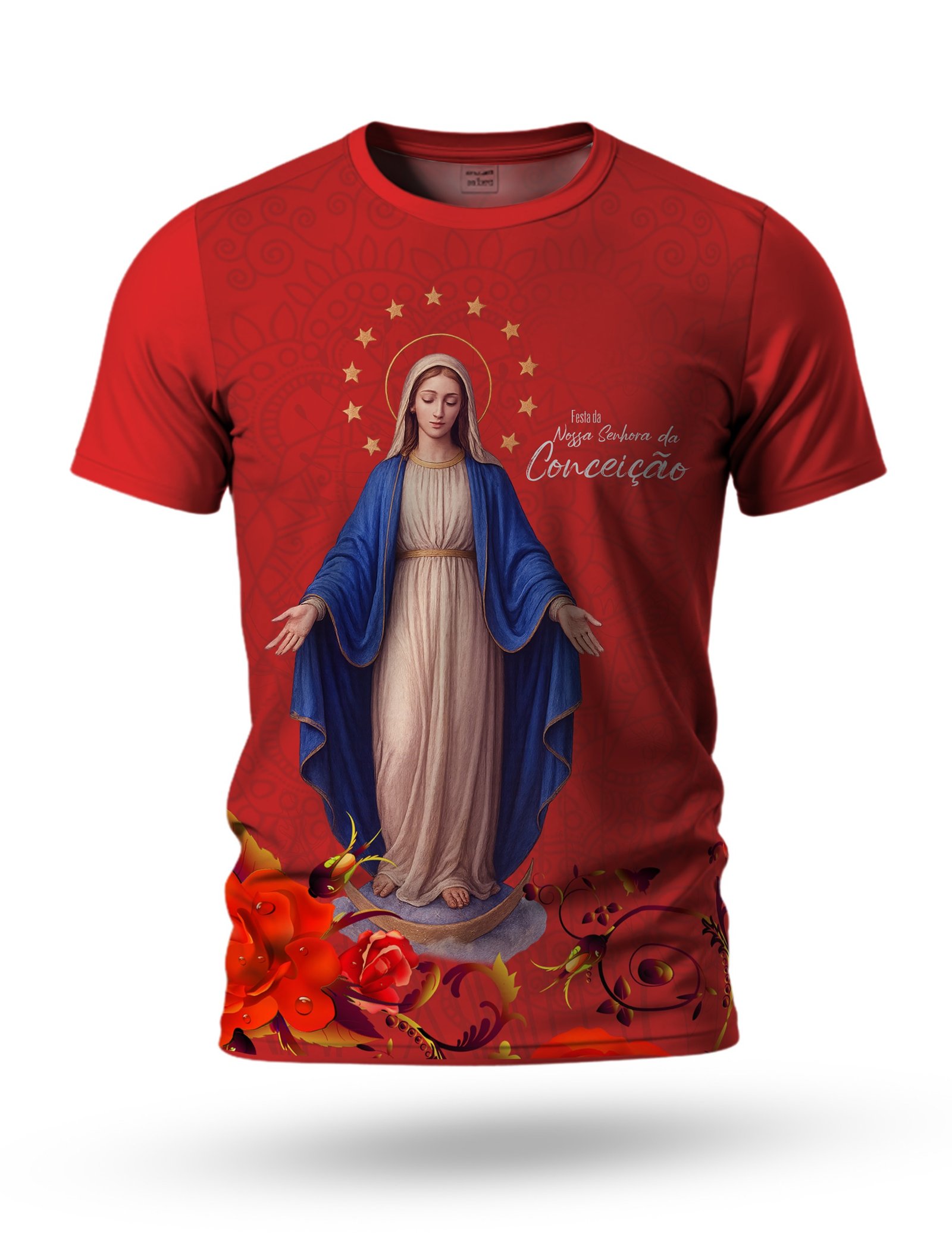 Arte: Arte Camiseta de Nossa Senhora da Conceição 17 tema vermelho