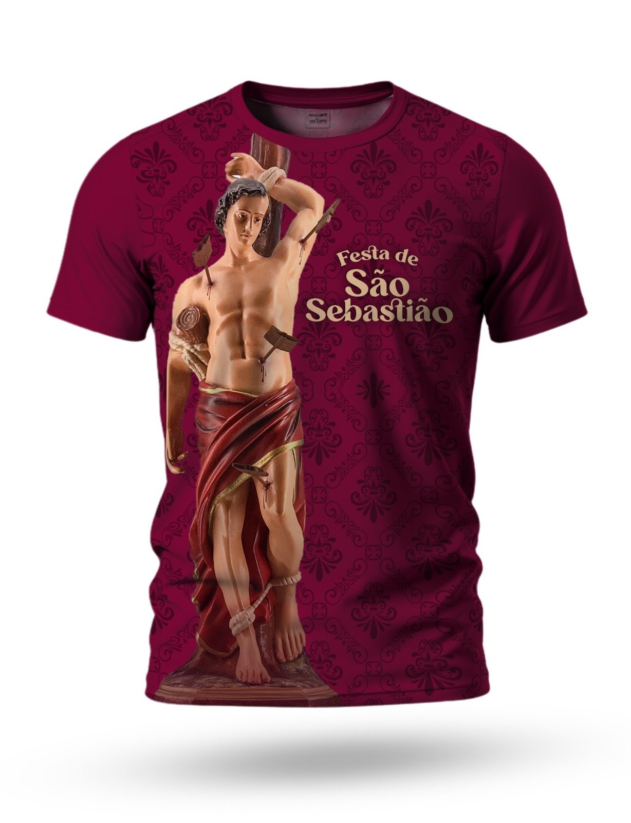 Arte: Arte camiseta de São Sebastião 03 tema vinho