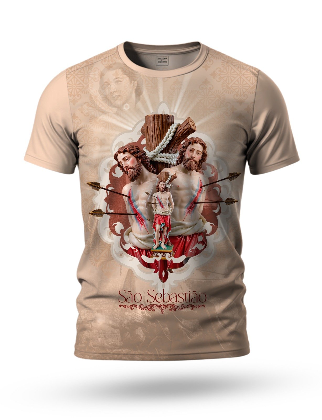 Arte: Arte camiseta de São Sebastião 04 tema bege