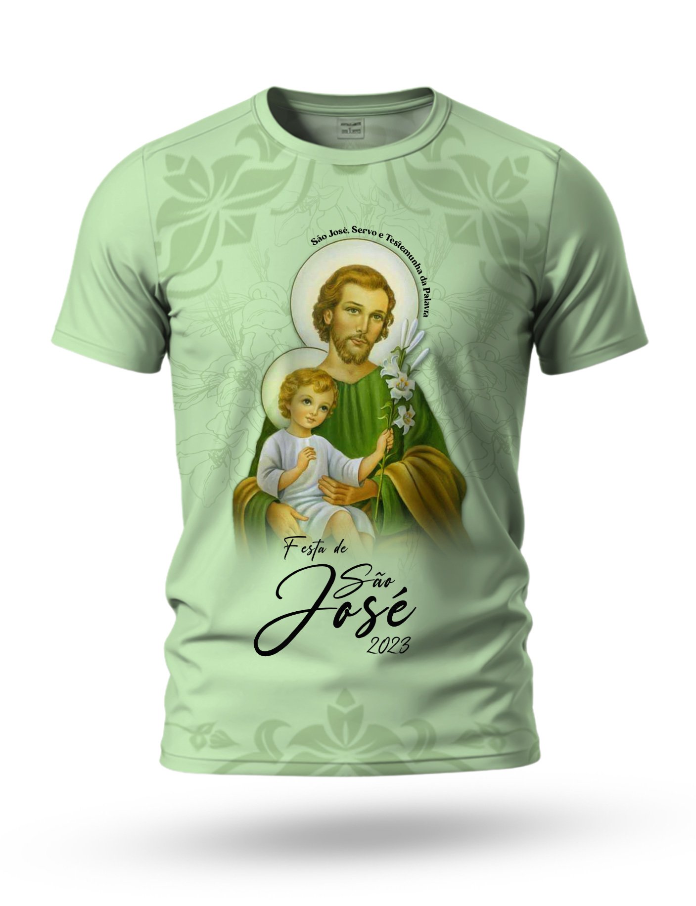 Arte: Arte Camiseta de São José 14 tema verde claro