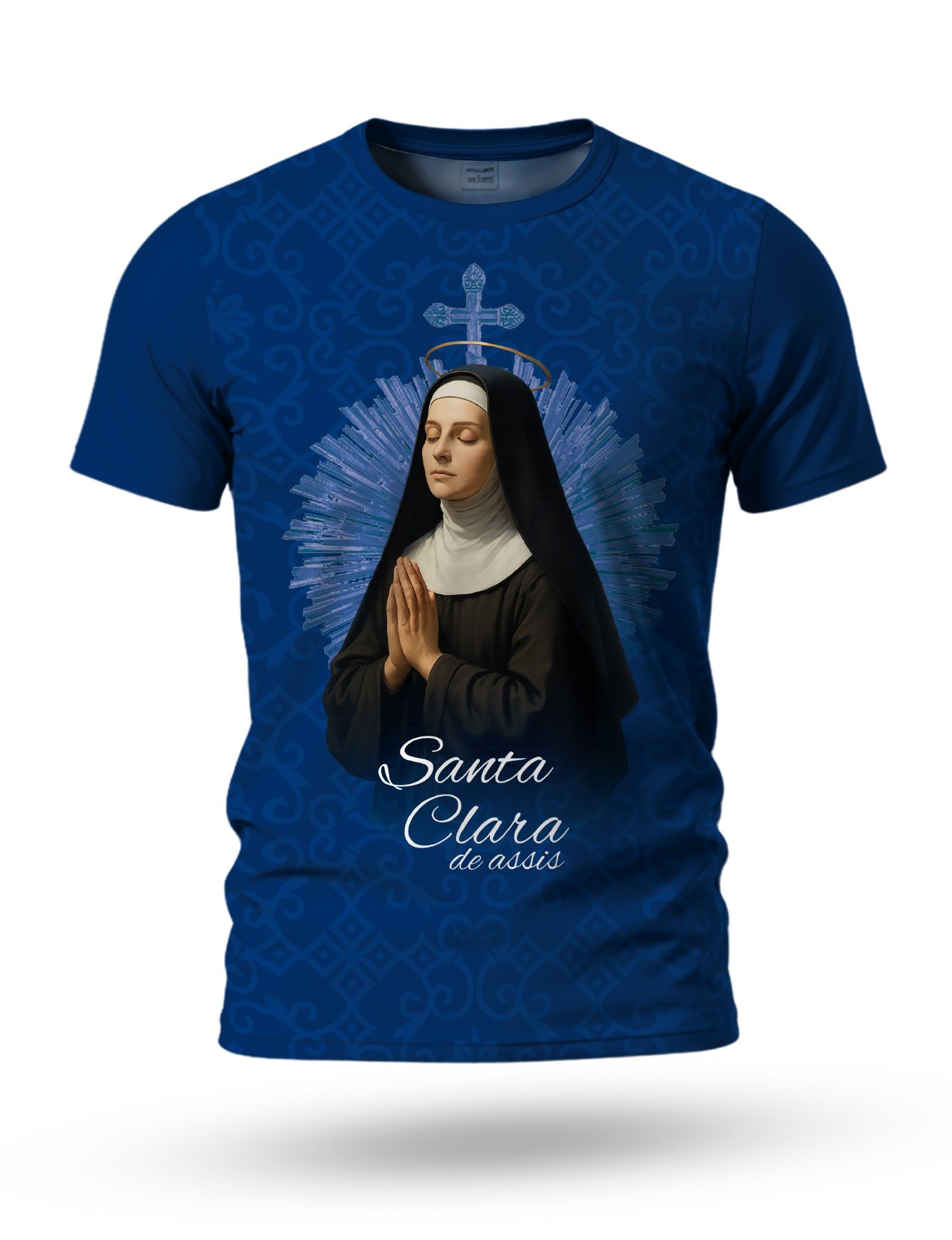 Arte: Arte Camiseta de Santa Clara para sublimação 07 tema azul