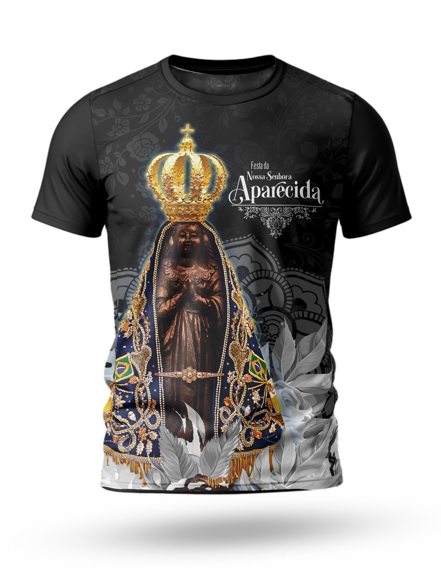 Arte: Arte Camiseta de Nossa Senhora Aparecida 09 tema preto e branco