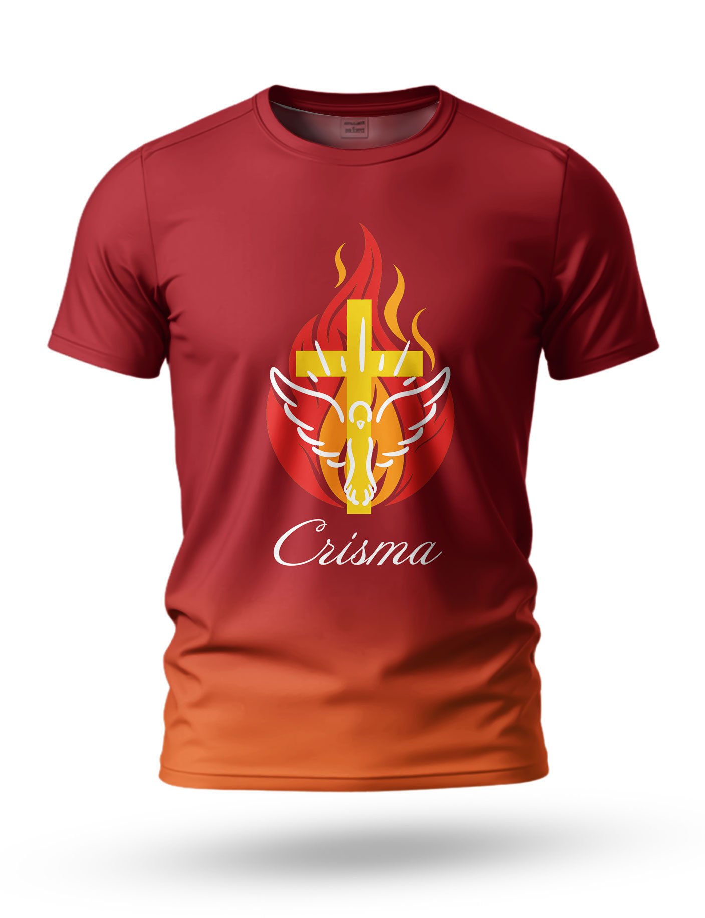 Arte: Arte Camiseta Crisma 11 tema vermelho e laranja