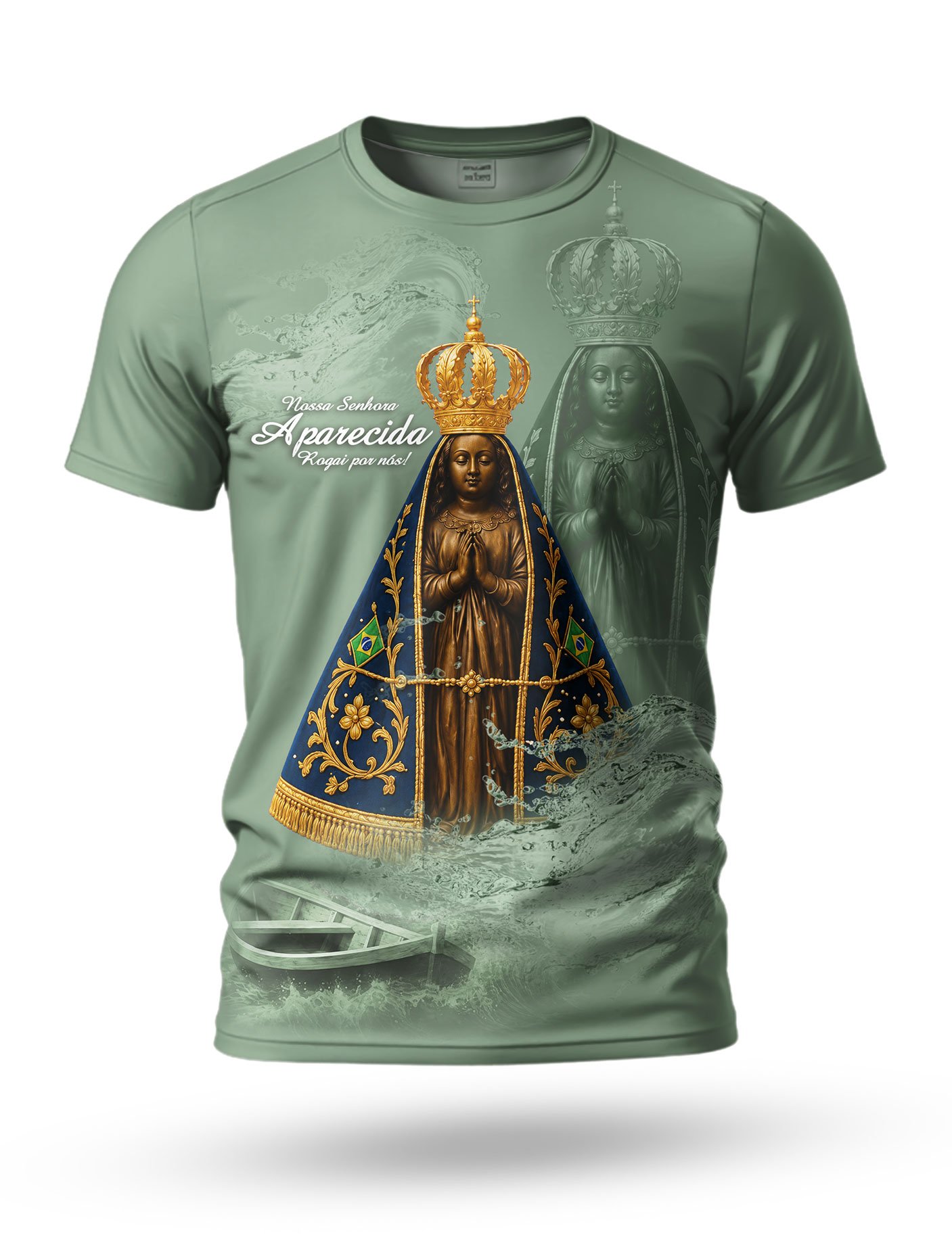 Arte: Arte Camiseta de Nossa Senhora Aparecida 10 tema verde