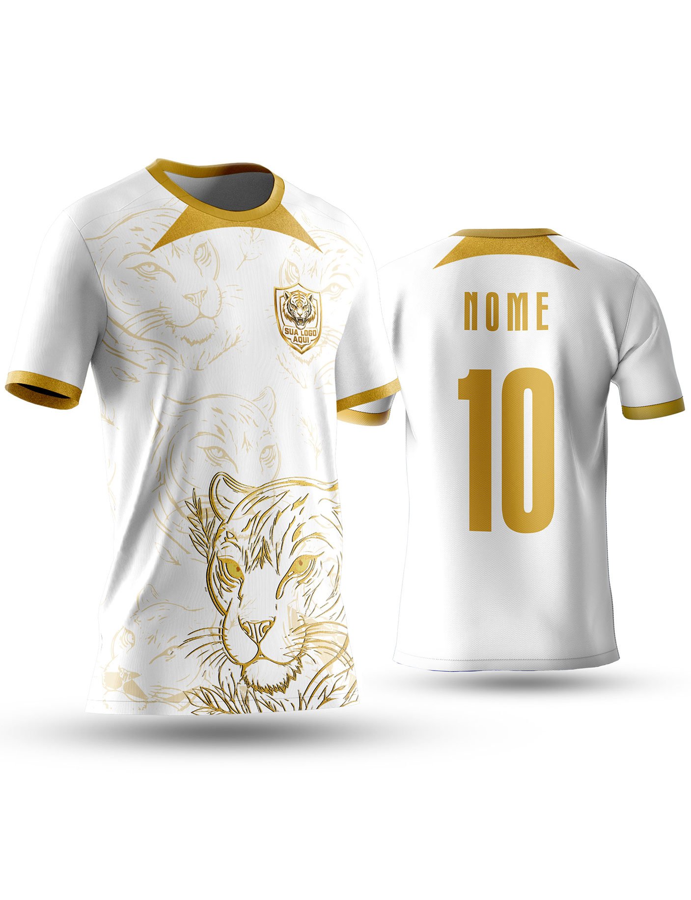 Arte: Arte Camiseta Interclasse Tema Tigre Dourado para Sublimação 05