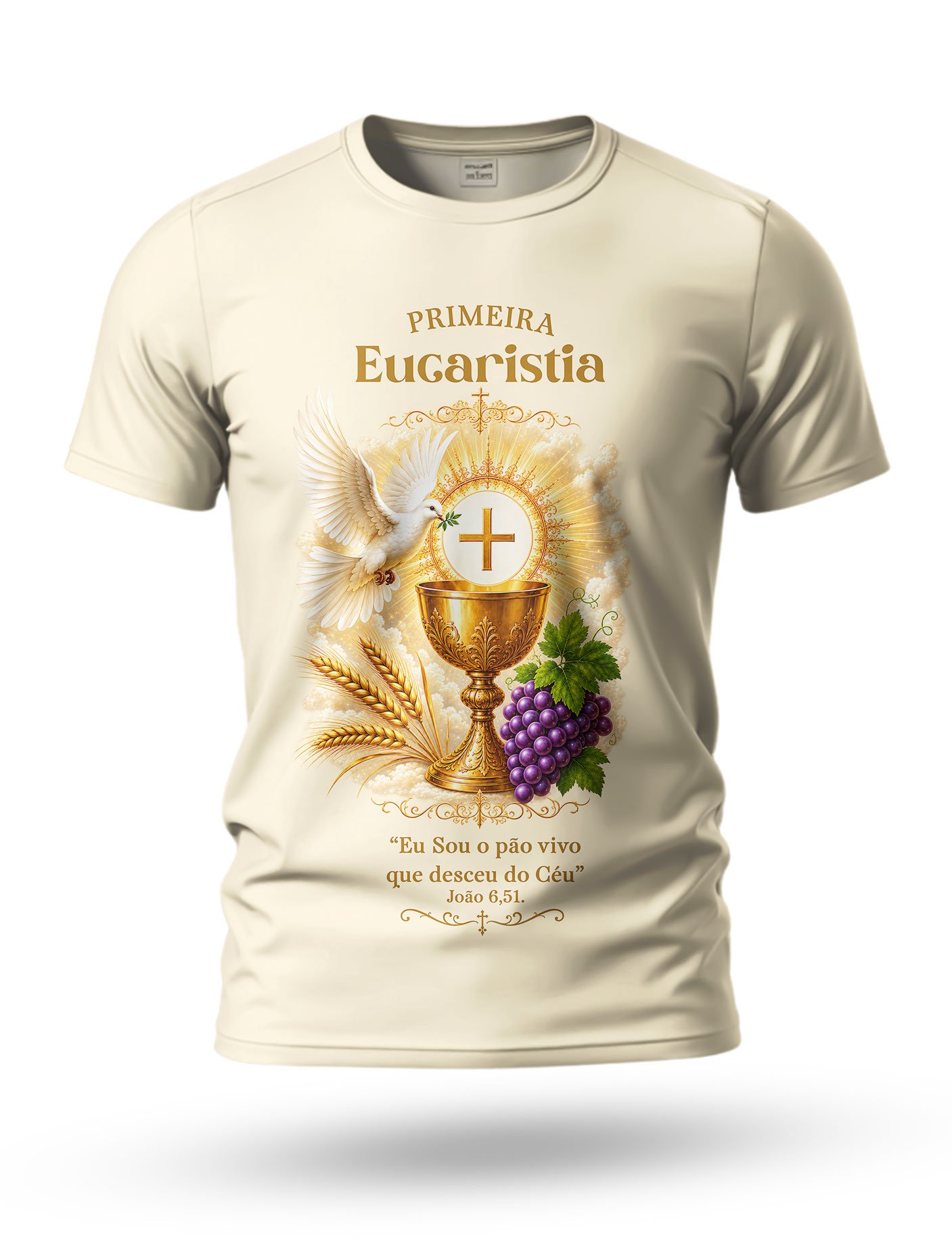 Arte Camiseta Primeira Eucaristia 09 tema pérola