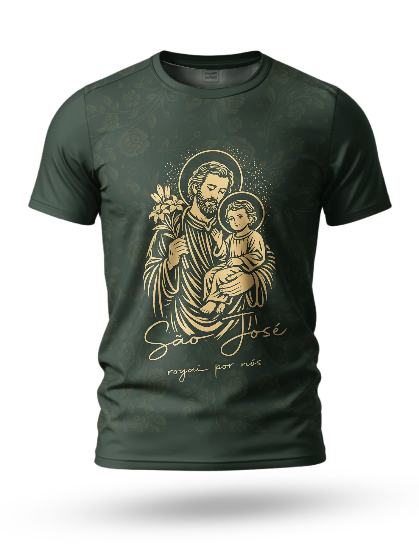 Arte Camiseta de São José 19 tema verde