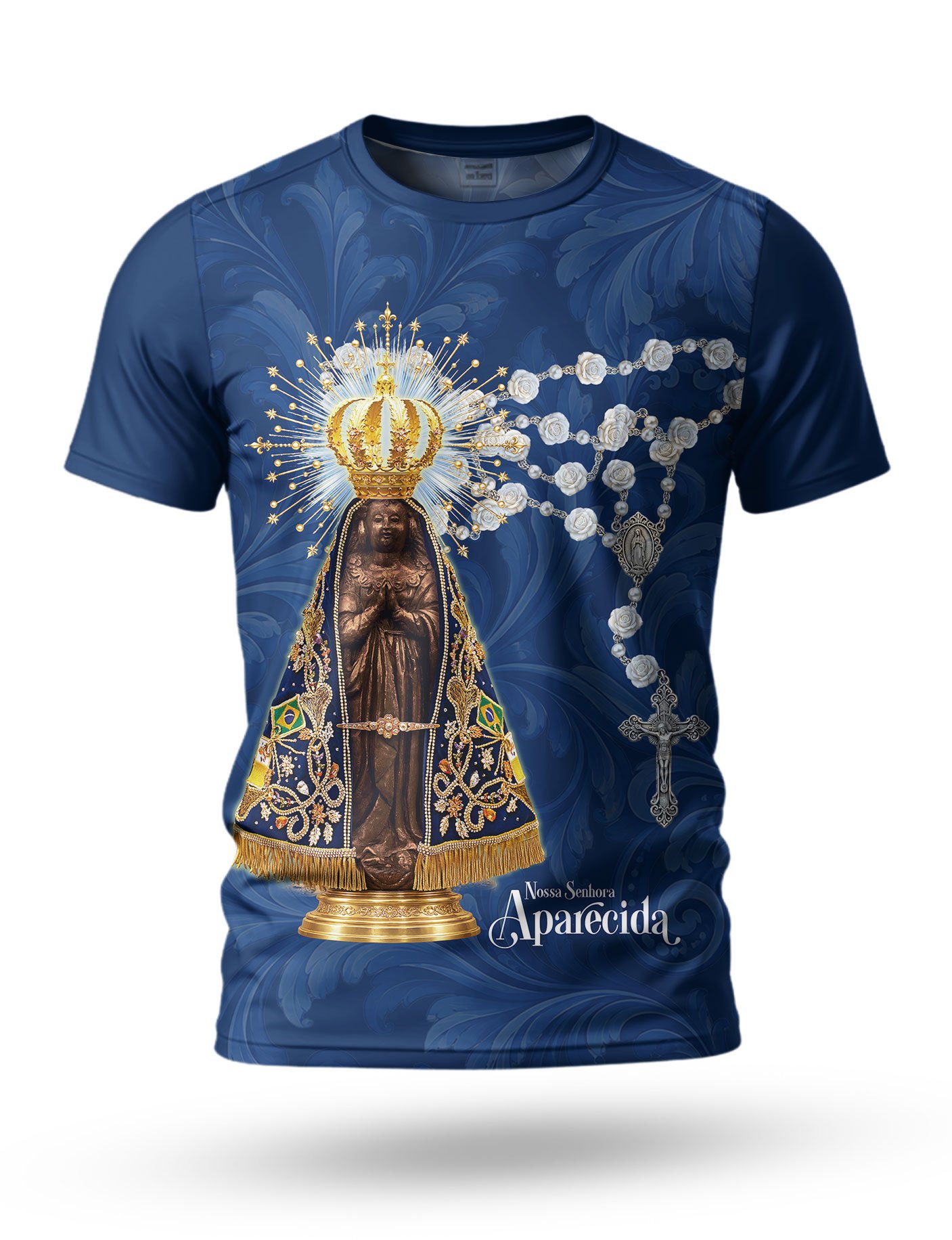 Arte Camiseta de Nossa Senhora Aparecida 11 tema azul