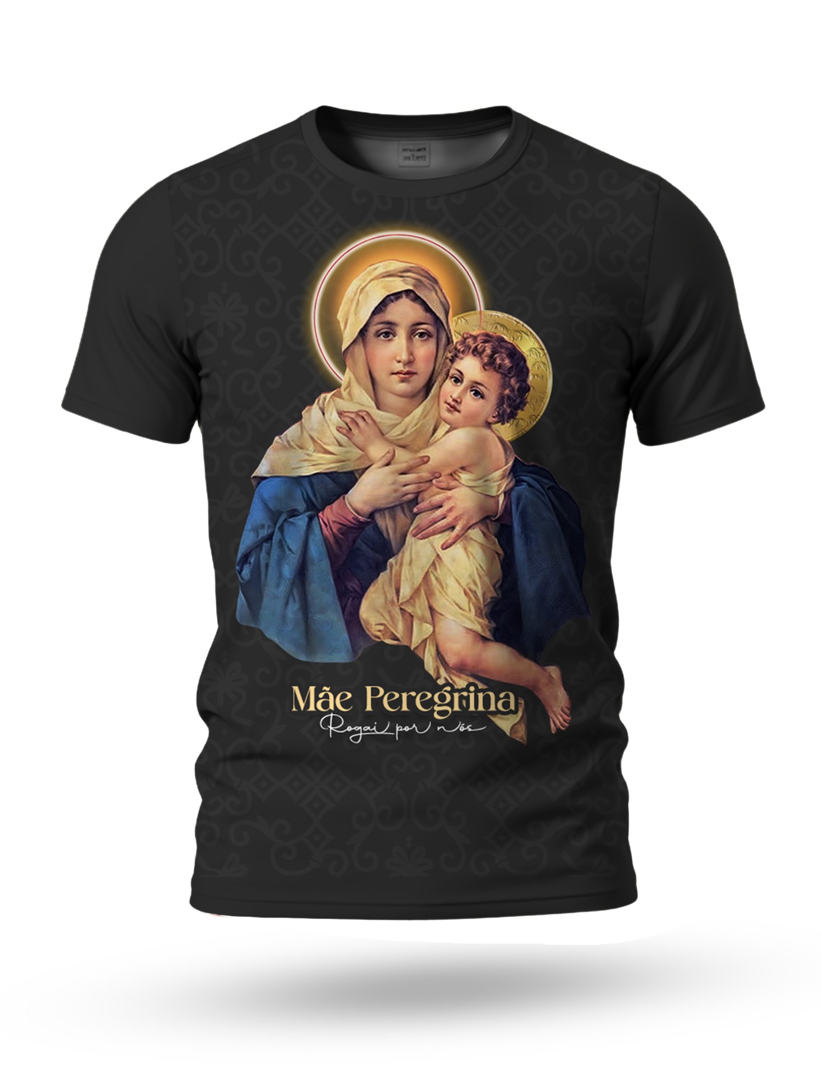 Arte Camiseta da Mãe Peregrina 01 tema black