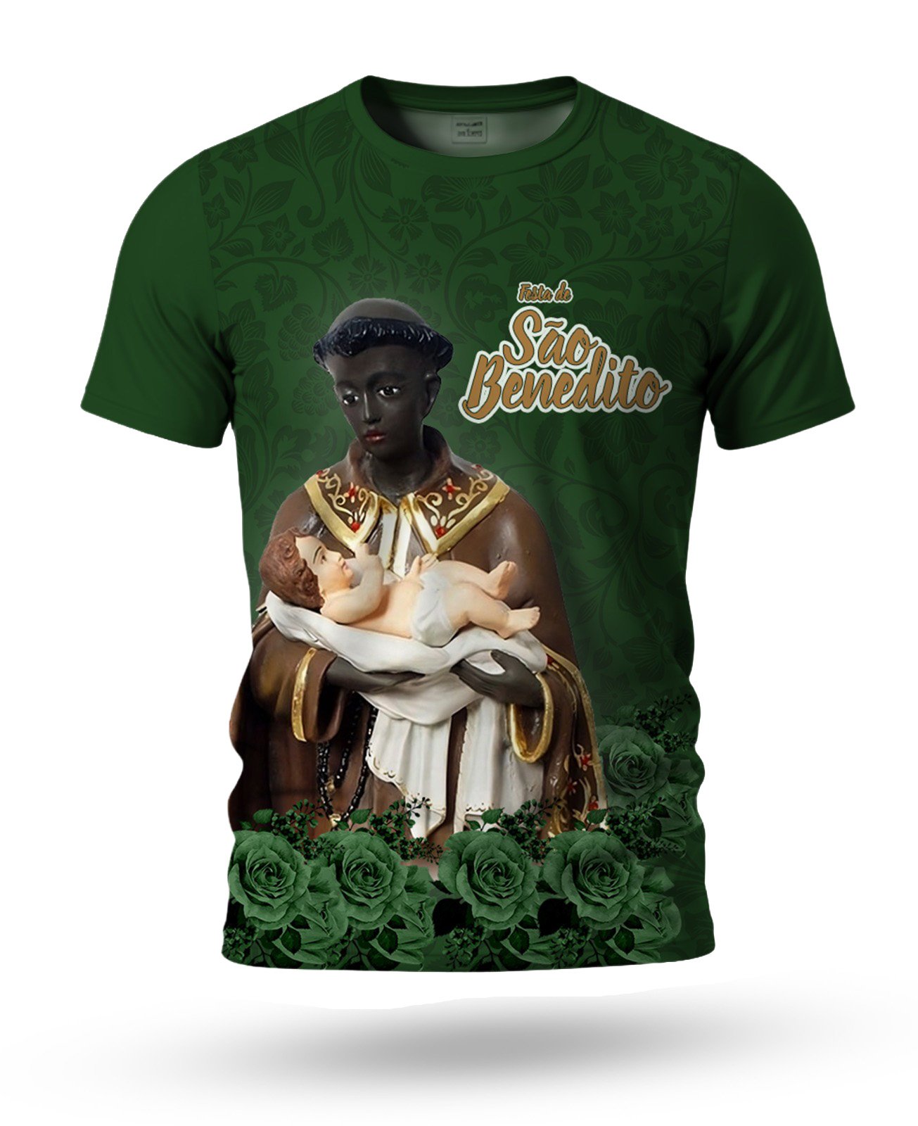 Arte: Arte camiseta de São Benedito 04 tema verde