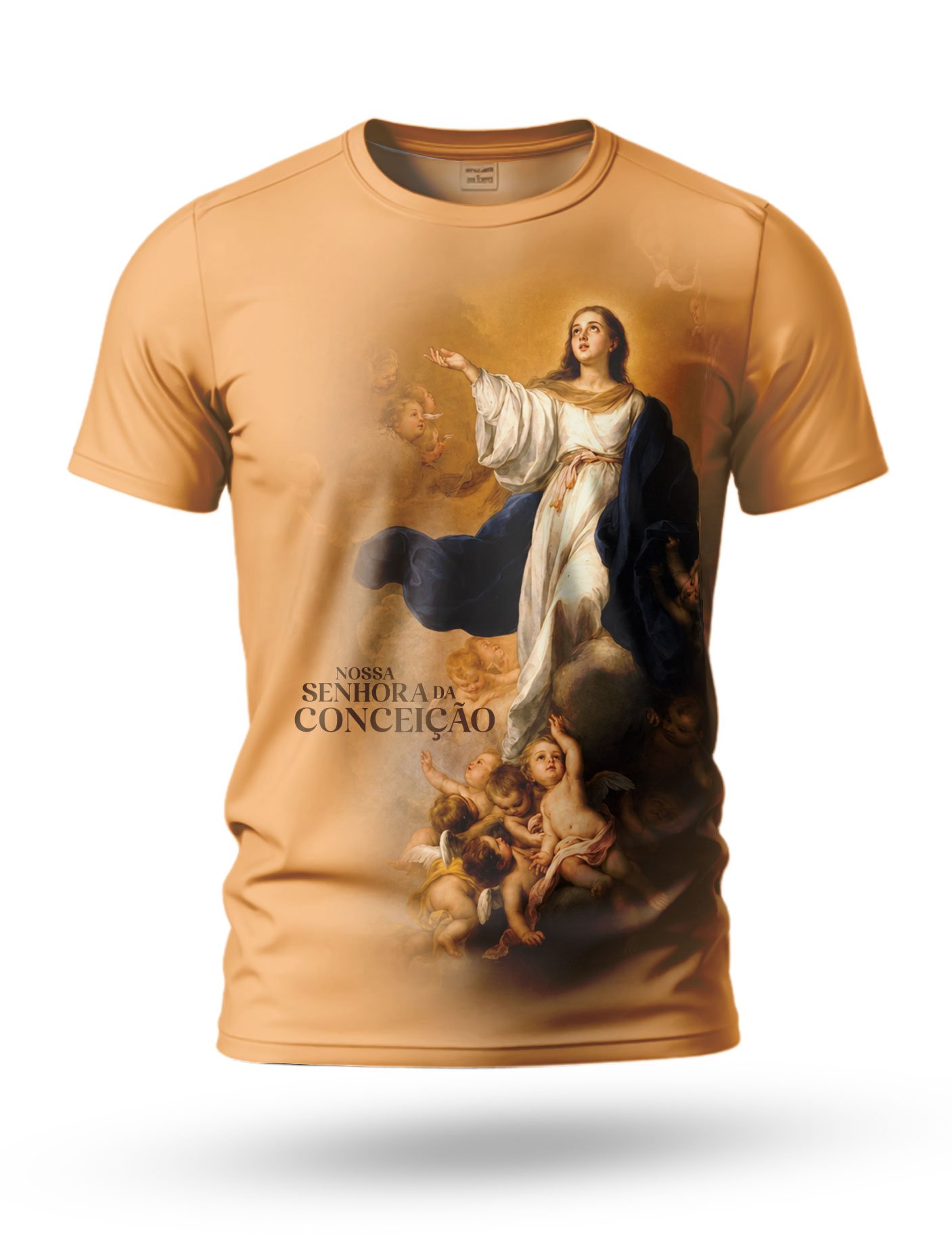 Arte: Arte Camiseta de Nossa Senhora da Conceição 18 tema laranja