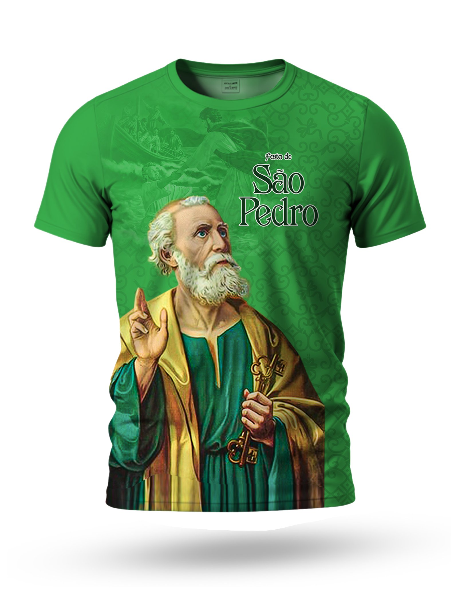 Arte Camiseta São Pedro Apóstolo Padroeiro 04 tema verde