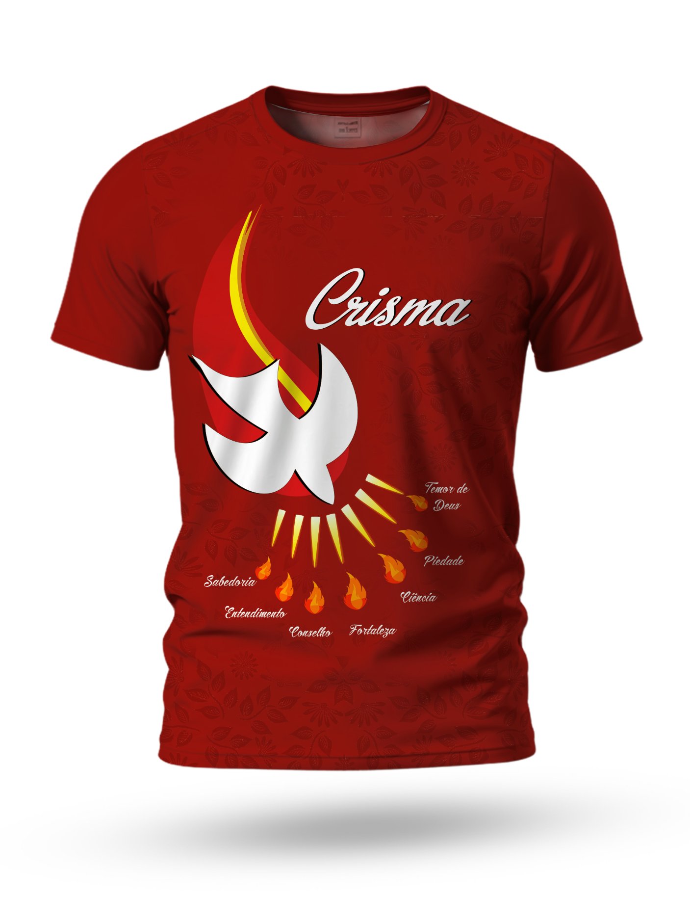 Arte Camiseta Crisma para Sublimação 05 tema vermelho