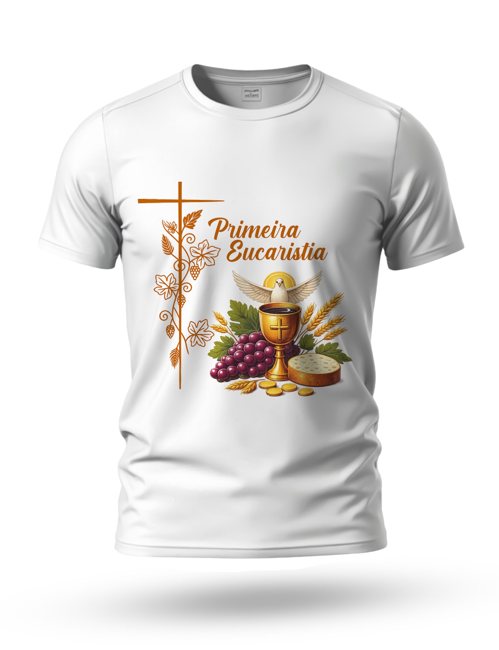 Arte Camiseta Primeira Eucaristia 04 tema branco